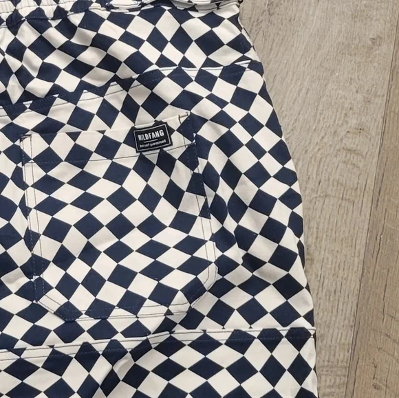 Wildfang Navy And White Checkerboard Mini Skirt XL - Picture 2 of 5